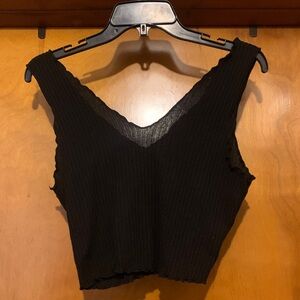 No Label Size XL Black Lettuce Tank Top